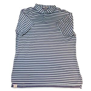 Peter Millar Crown Sport Polo Blue Striped Mens XL Golf Tennis Pickleball Preppy